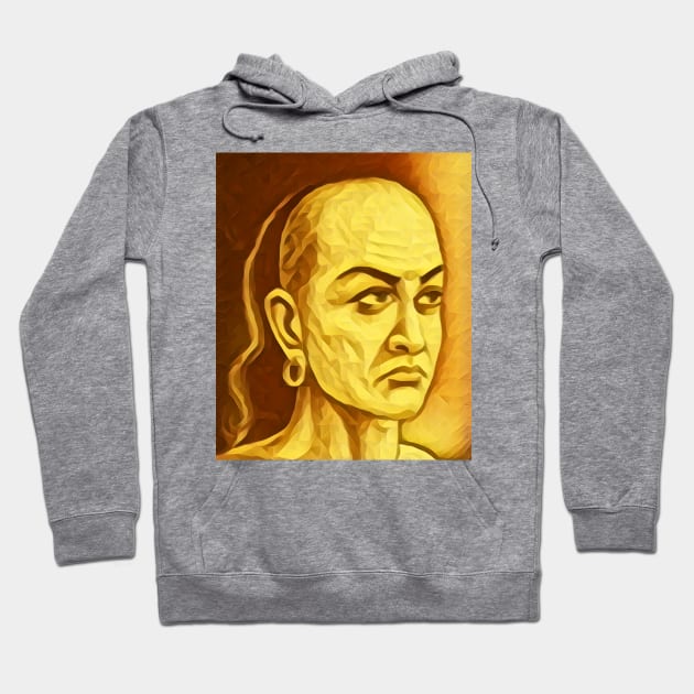 Chanakya Golden Portrait | Chanakya Artwork 8 Hoodie by JustLit